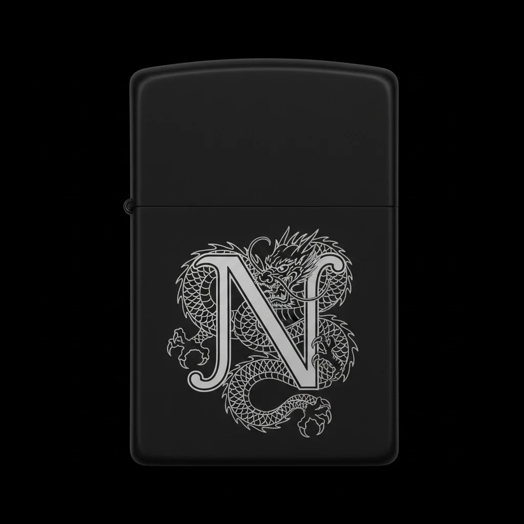 Zippo Ejderha Figürlü N Harfli Tasarım - V60