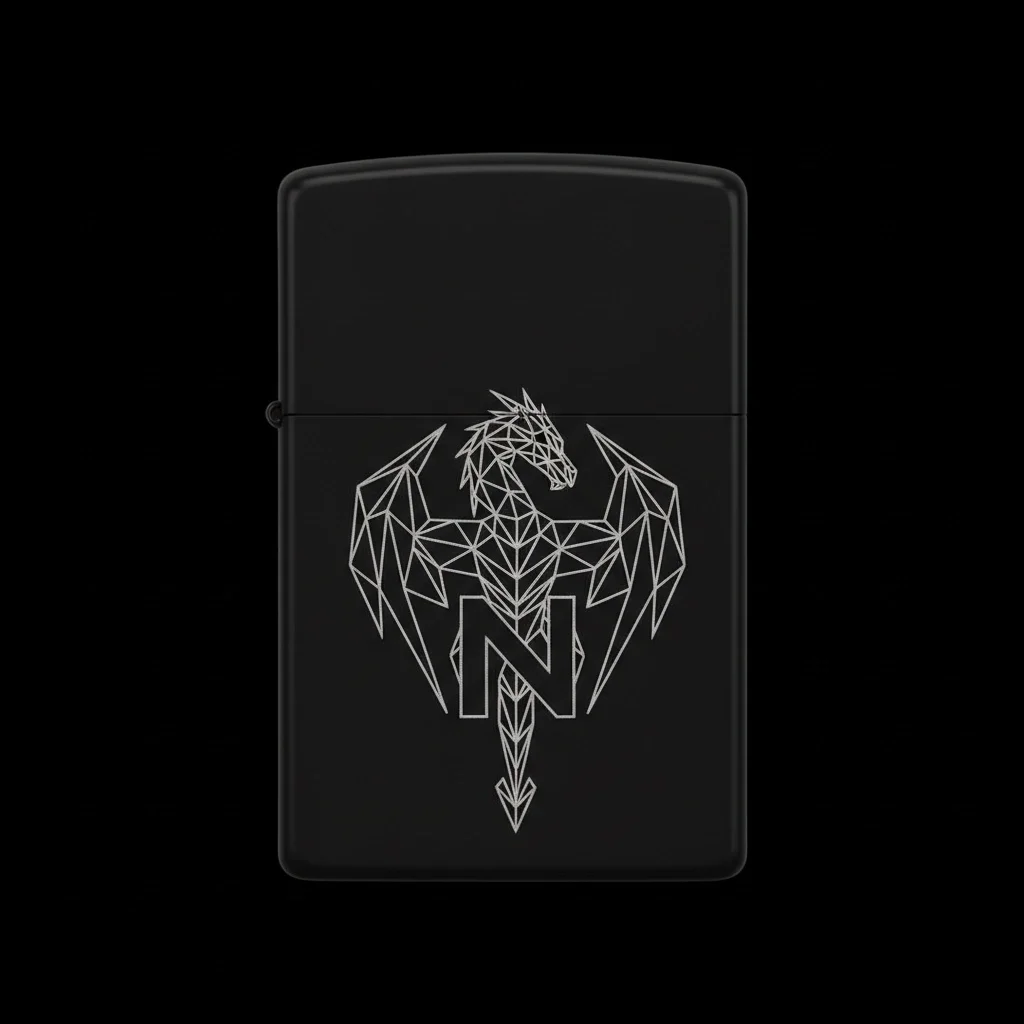 Zippo Ejderha Figürlü N Harfli Tasarım - V61