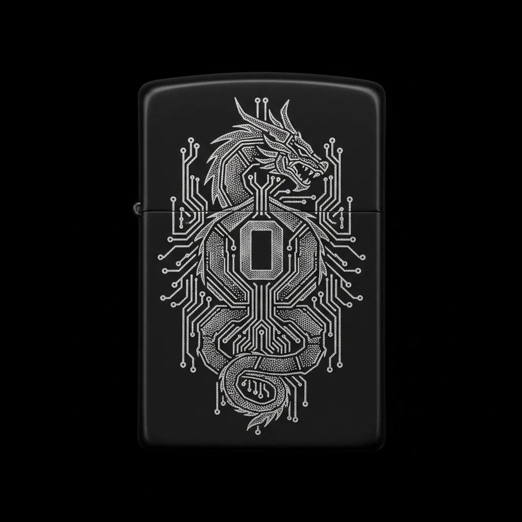 Zippo Ejderha Figürlü O Harfli Tasarım - V62