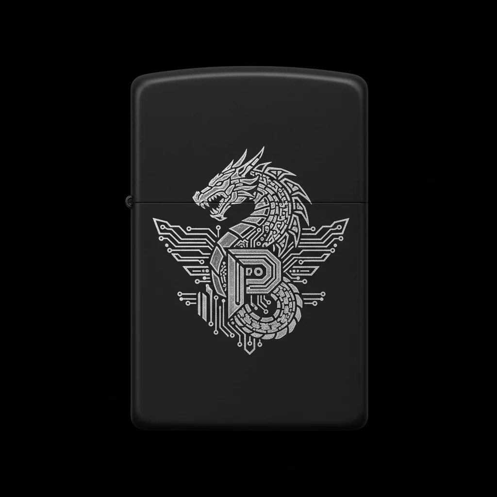 Zippo Ejderha Figürlü P Harfli Tasarım - V85