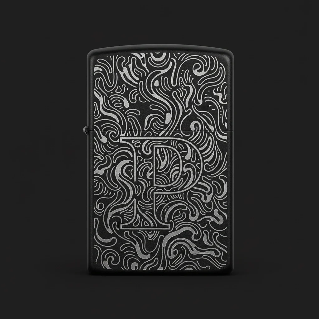 Zippo Ejderha Figürlü P Harfli Tasarım - V9