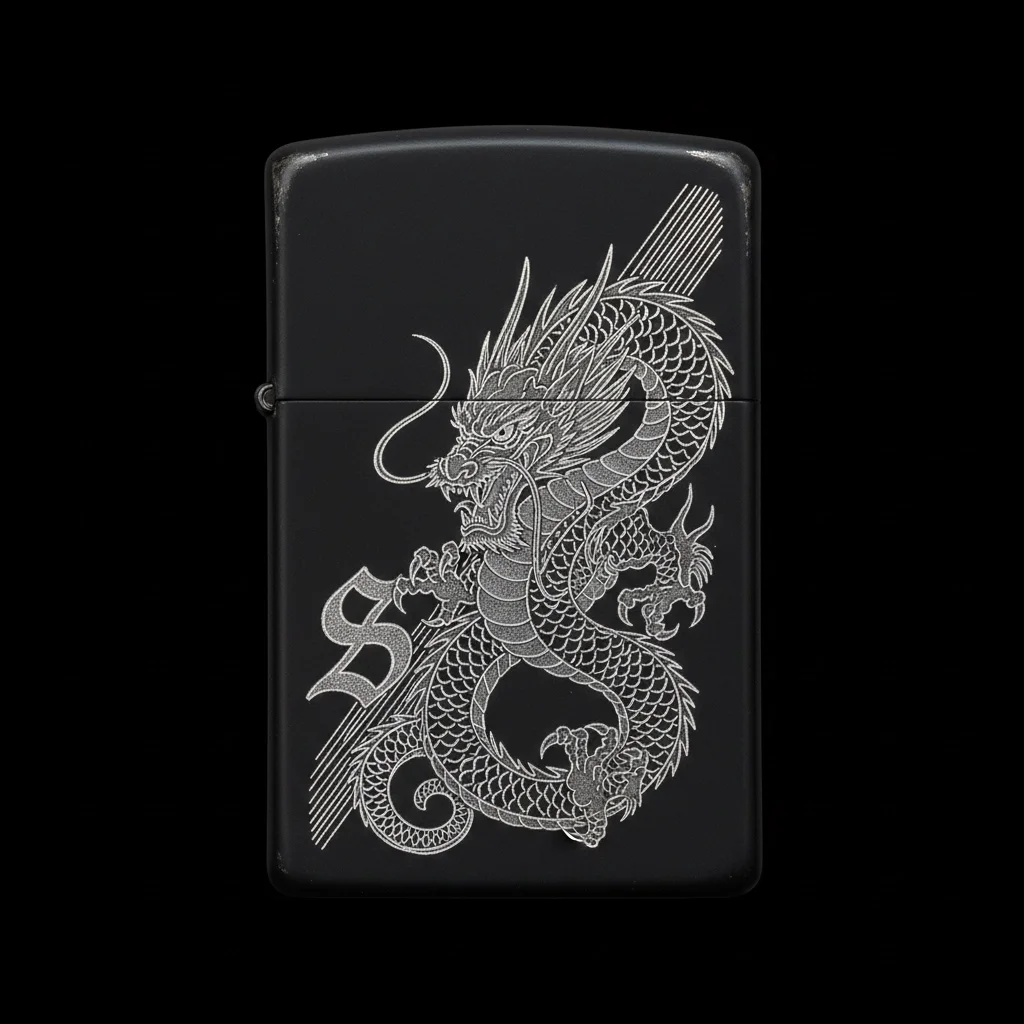 Zippo Ejderha Figürlü S Harfli Tasarım - V1