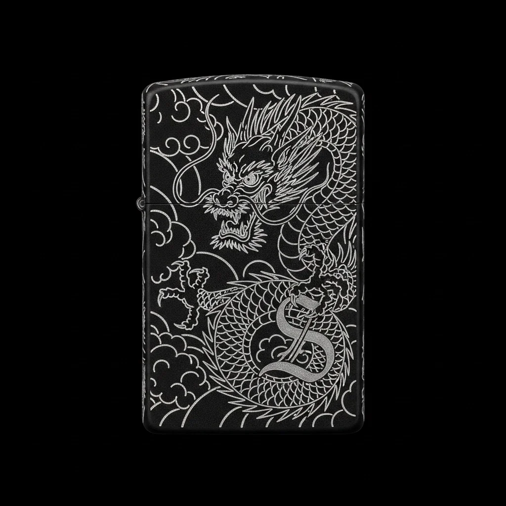 Zippo Ejderha Figürlü S Harfli Tasarım - V10