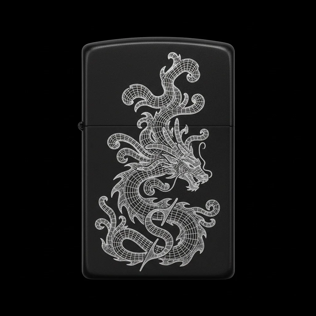 Zippo Ejderha Figürlü S Harfli Tasarım - V12