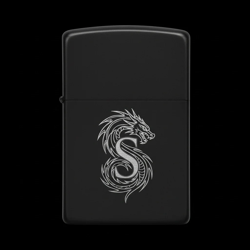 Zippo Ejderha Figürlü S Harfli Tasarım - V15