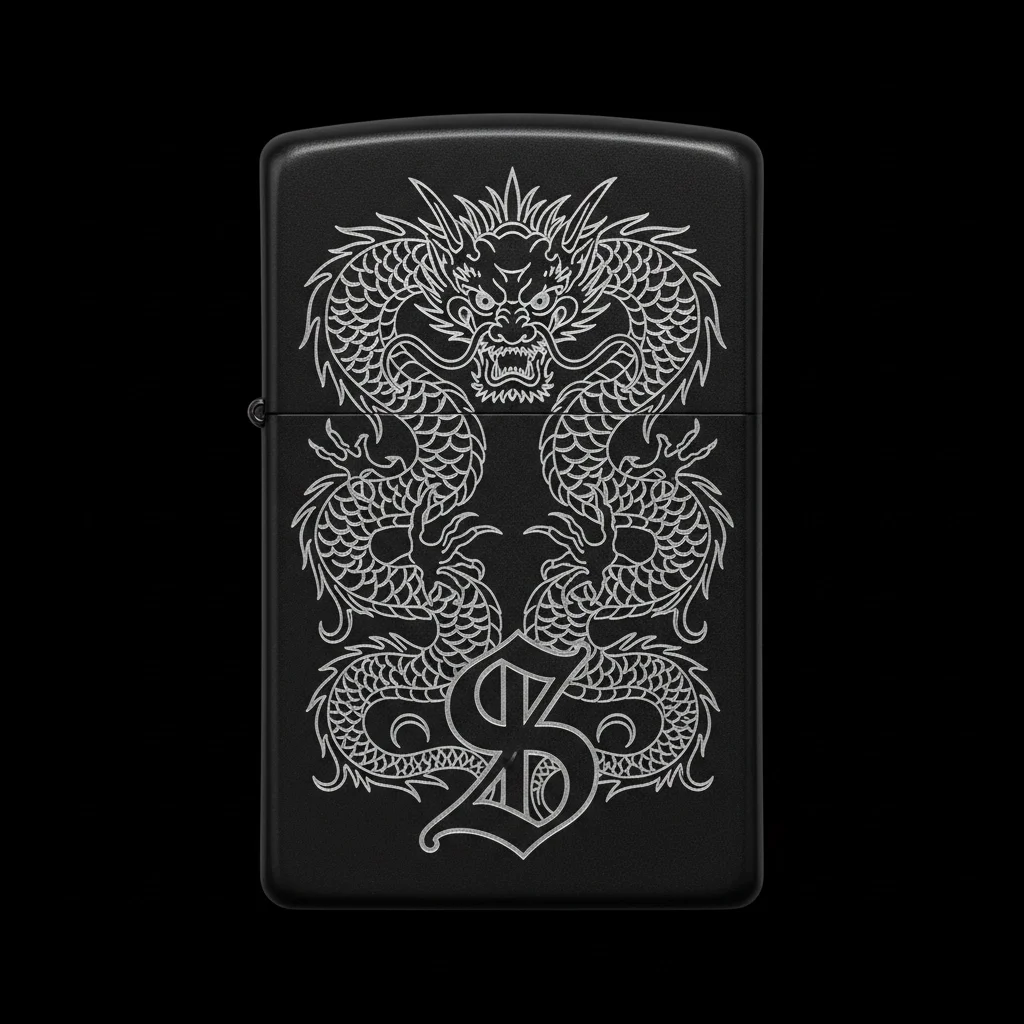 Zippo Ejderha Figürlü S Harfli Tasarım - V16