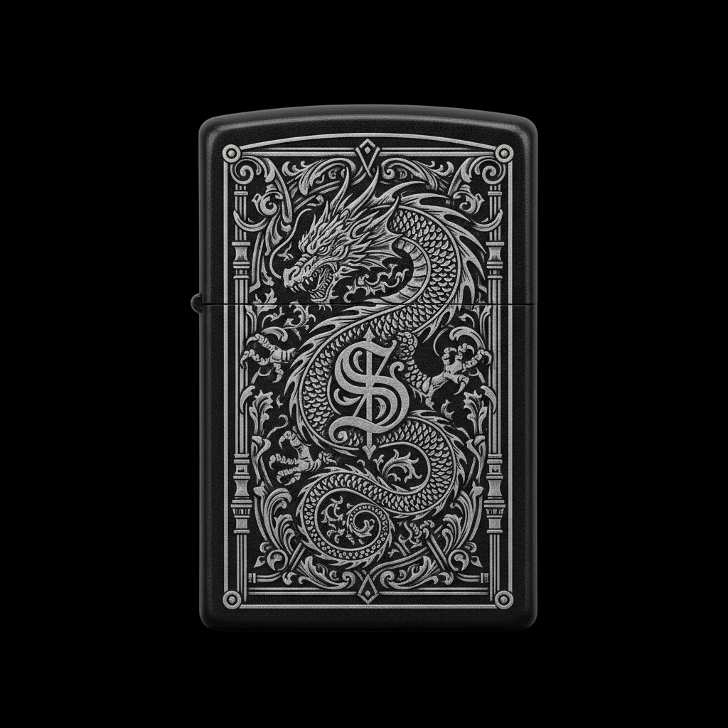 Zippo Ejderha Figürlü S Harfli Tasarım - V18