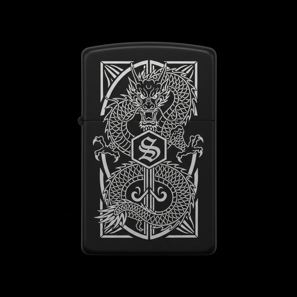 Zippo Ejderha Figürlü S Harfli Tasarım - V20
