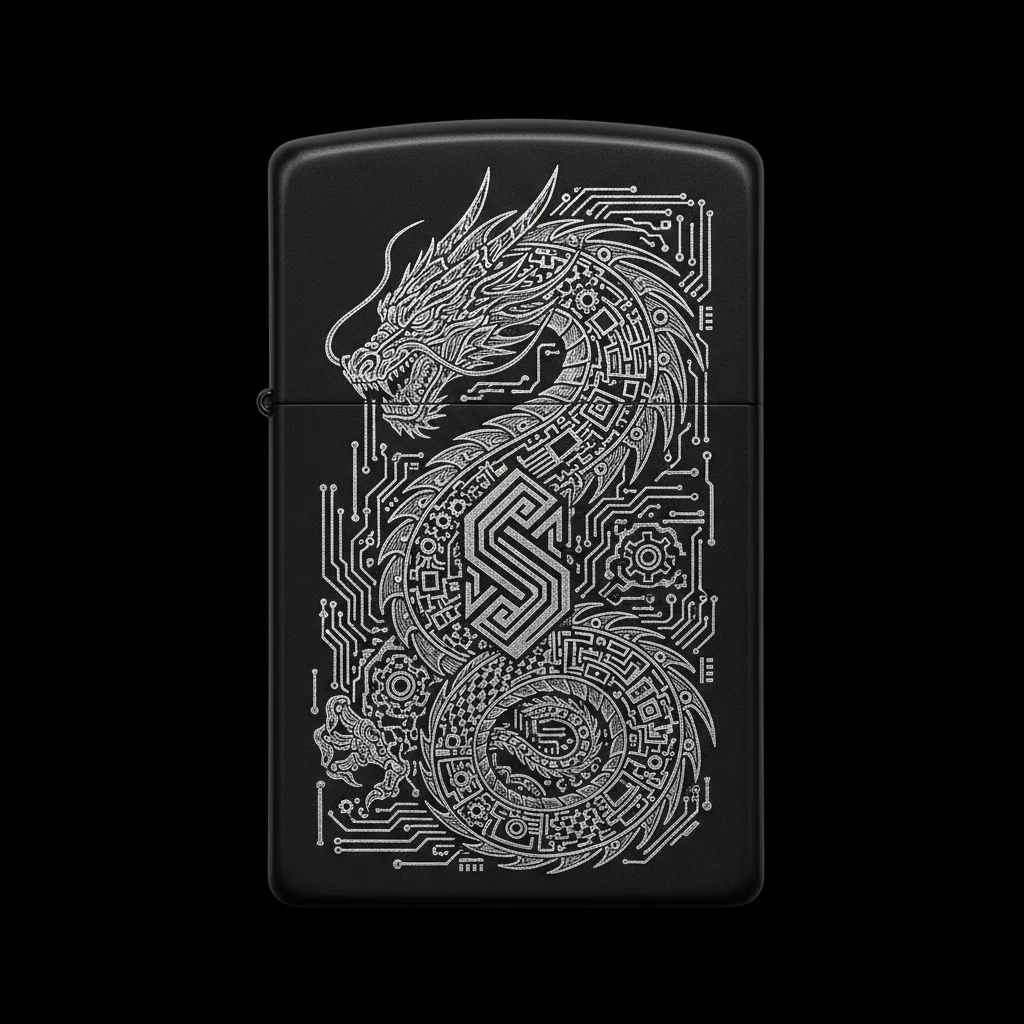 Zippo Ejderha Figürlü S Harfli Tasarım - V23