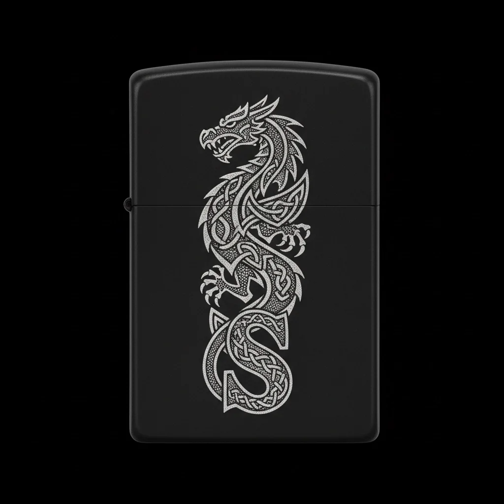 Zippo Ejderha Figürlü S Harfli Tasarım - V25