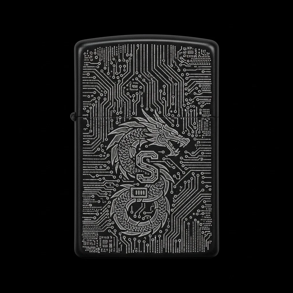 Zippo Ejderha Figürlü S Harfli Tasarım - V26