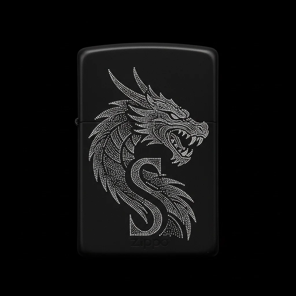 Zippo Ejderha Figürlü S Harfli Tasarım - V27