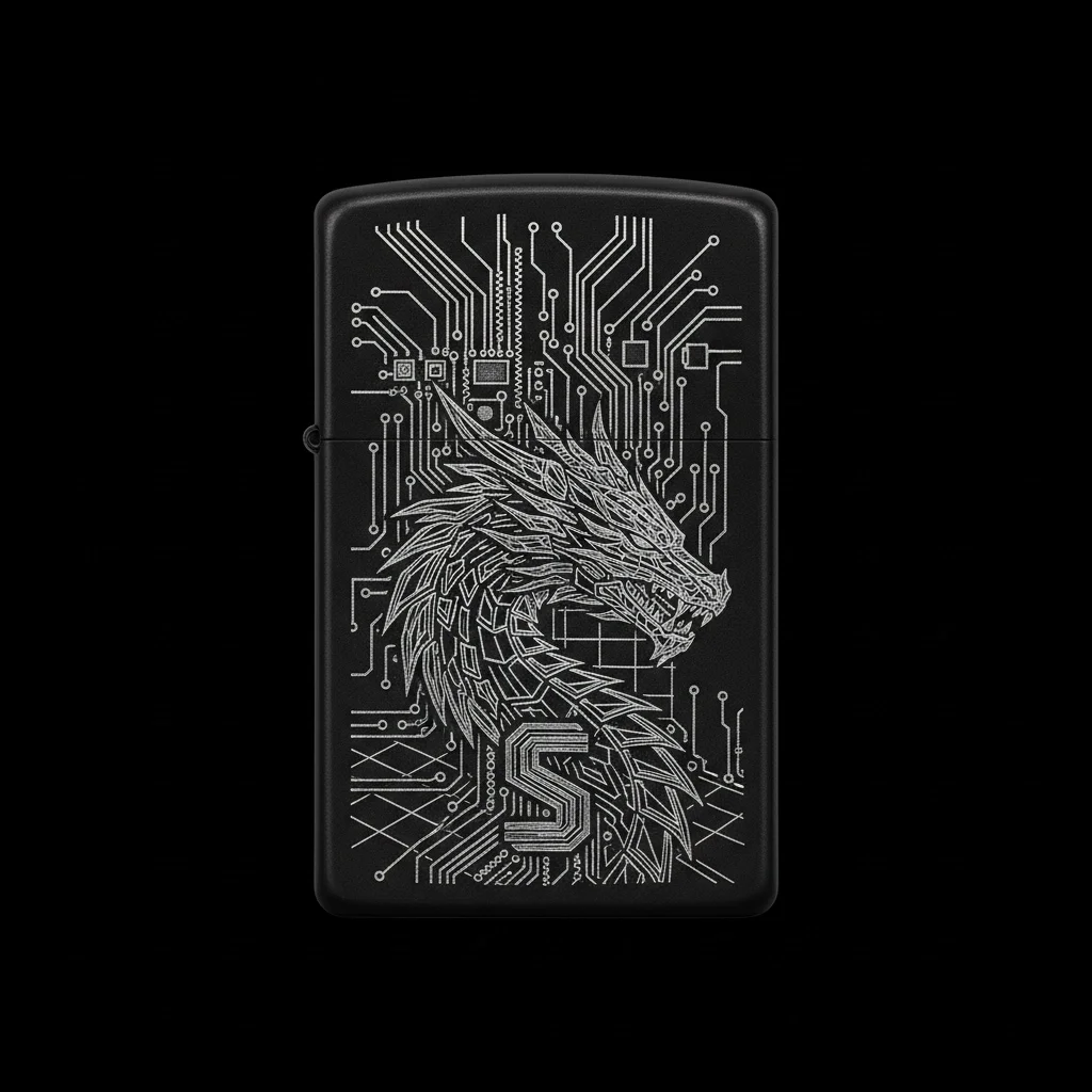 Zippo Ejderha Figürlü S Harfli Tasarım - V30