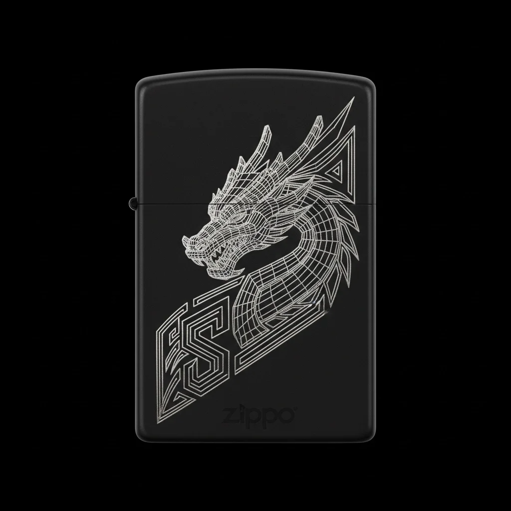 Zippo Ejderha Figürlü S Harfli Tasarım - V33