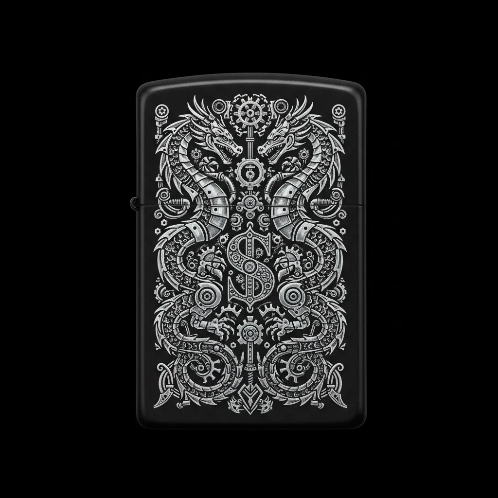 Zippo Ejderha Figürlü S Harfli Tasarım - V36
