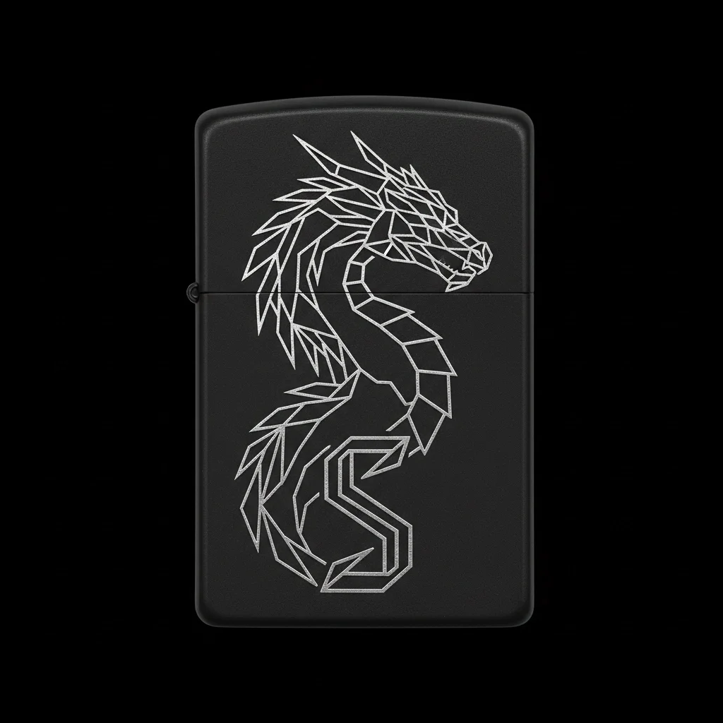 Zippo Ejderha Figürlü S Harfli Tasarım - V38