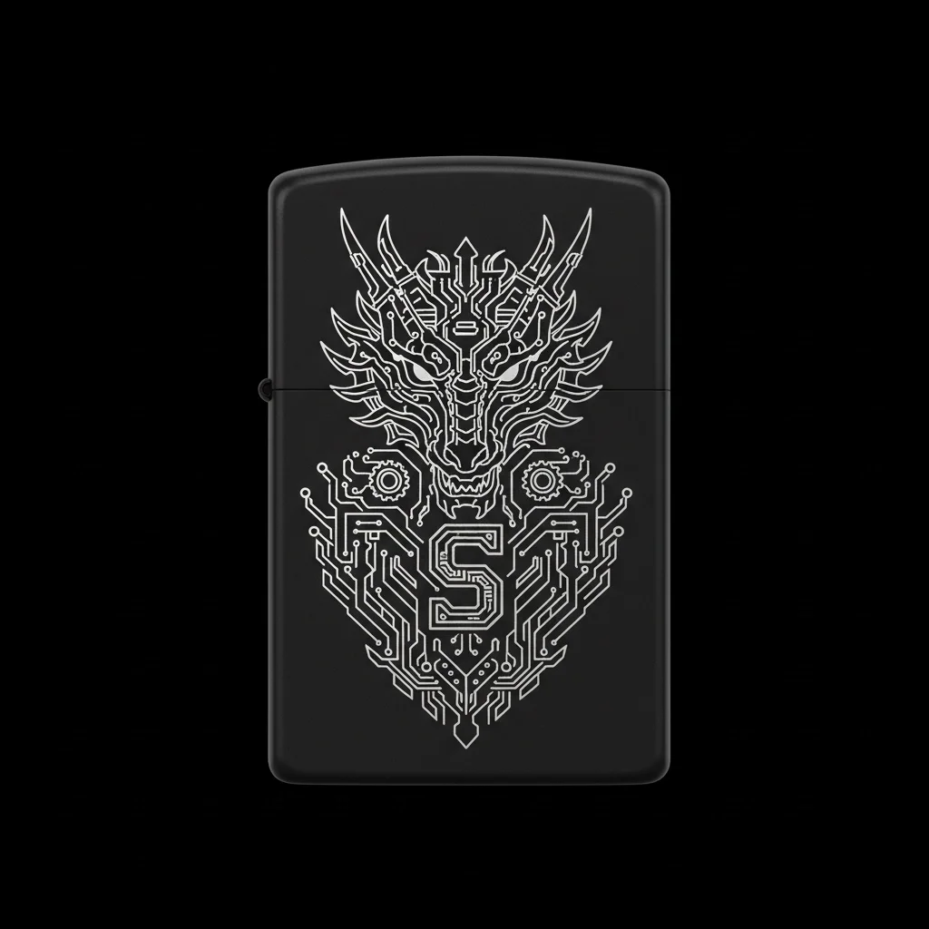 Zippo Ejderha Figürlü S Harfli Tasarım - V39