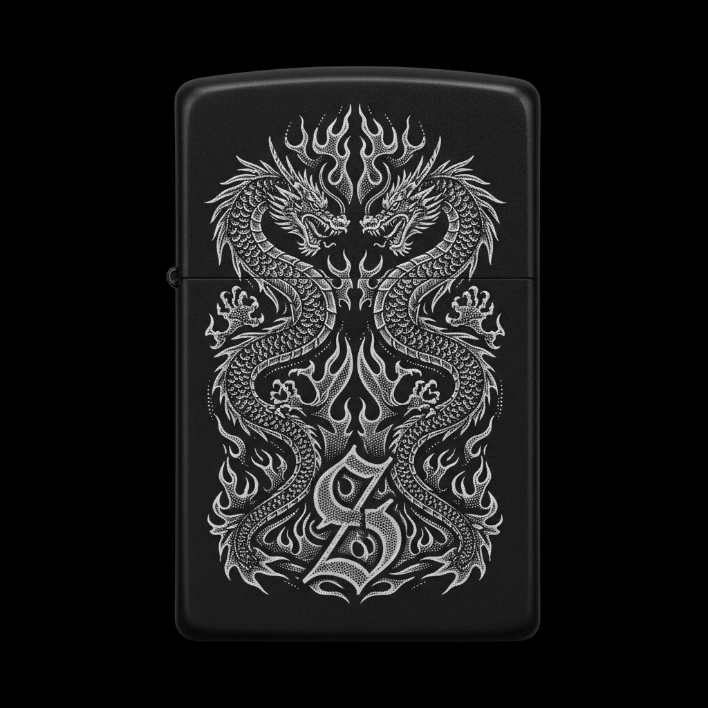 Zippo Ejderha Figürlü S Harfli Tasarım - V40