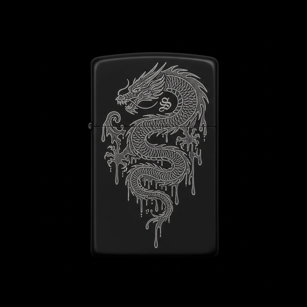 Zippo Ejderha Figürlü S Harfli Tasarım - V43