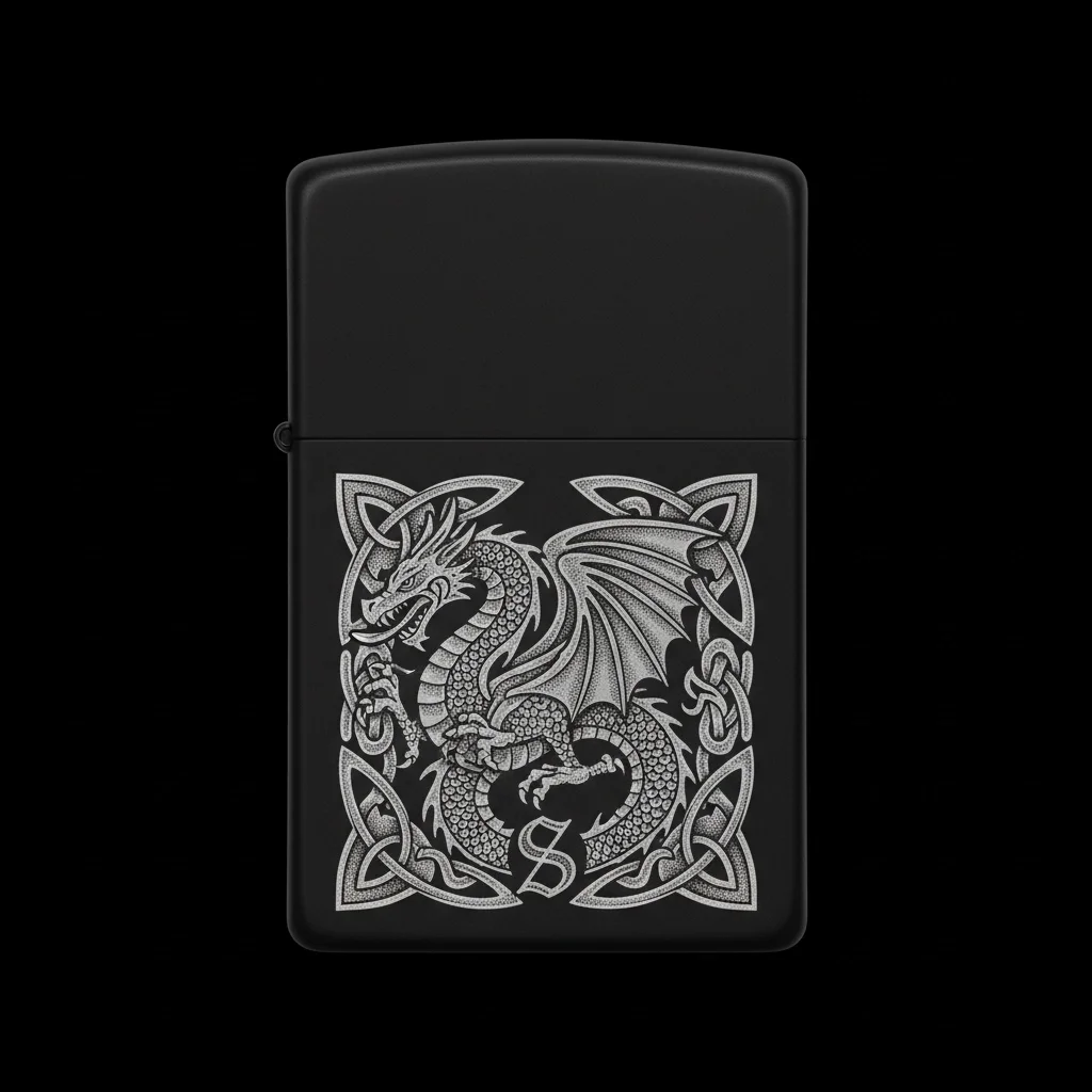 Zippo Ejderha Figürlü S Harfli Tasarım - V45