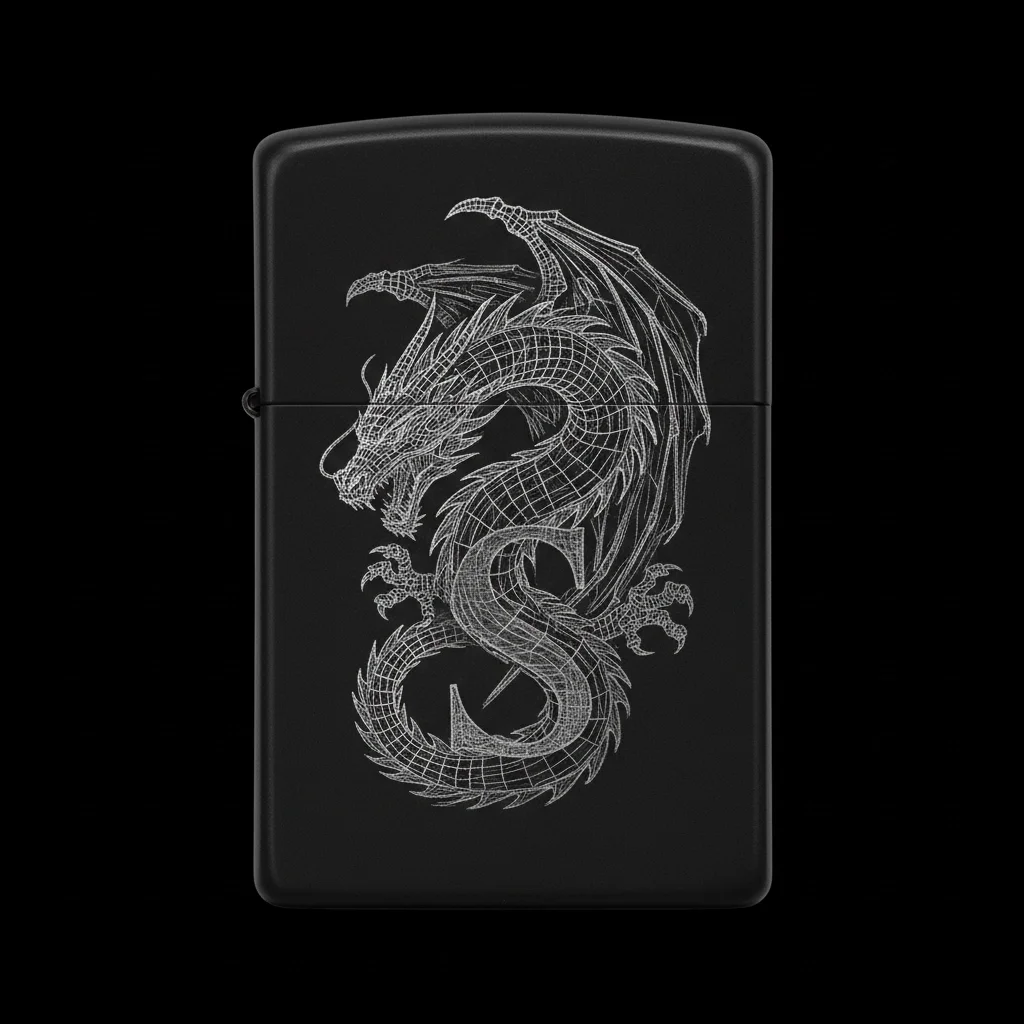 Zippo Ejderha Figürlü S Harfli Tasarım - V48