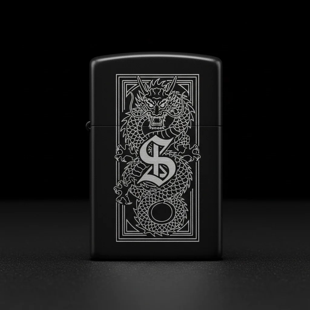 Zippo Ejderha Figürlü S Harfli Tasarım - V54