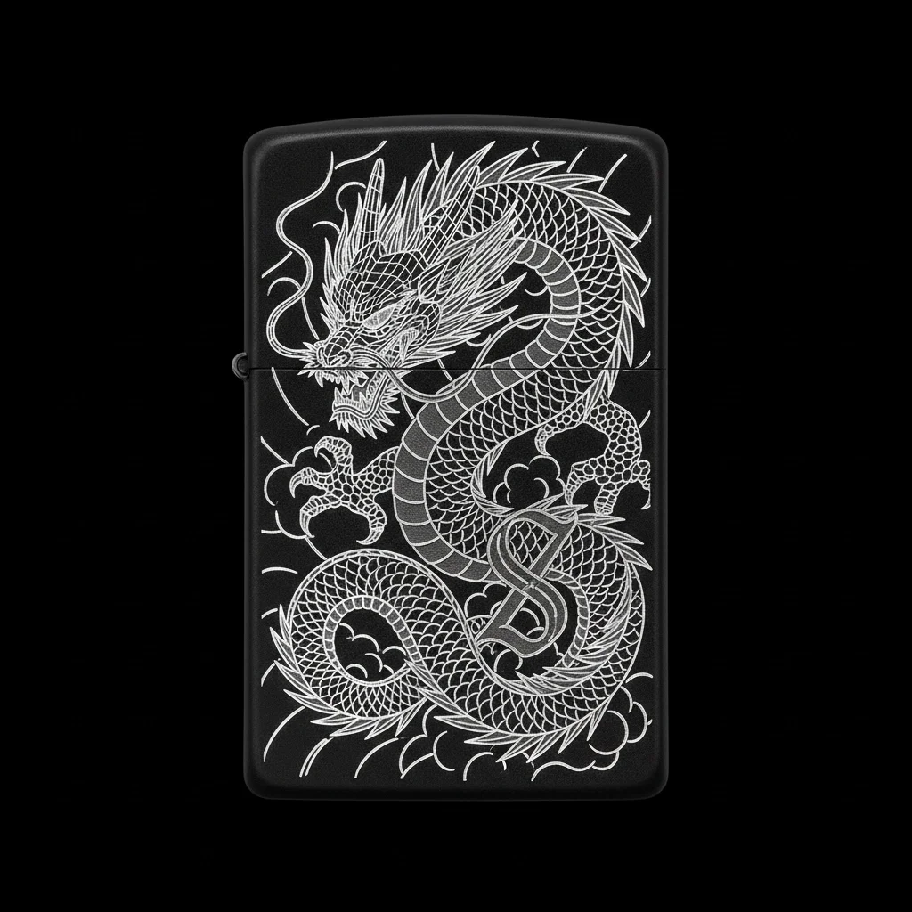 Zippo Ejderha Figürlü S Harfli Tasarım - V55