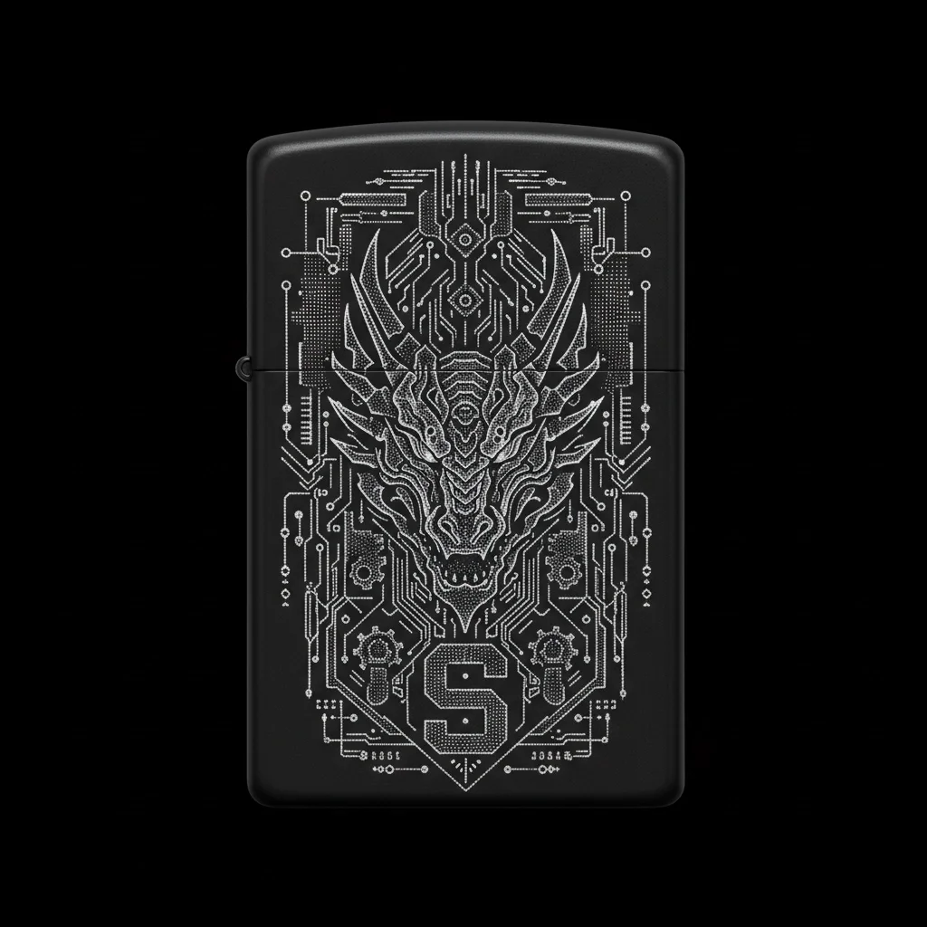 Zippo Ejderha Figürlü S Harfli Tasarım - V56