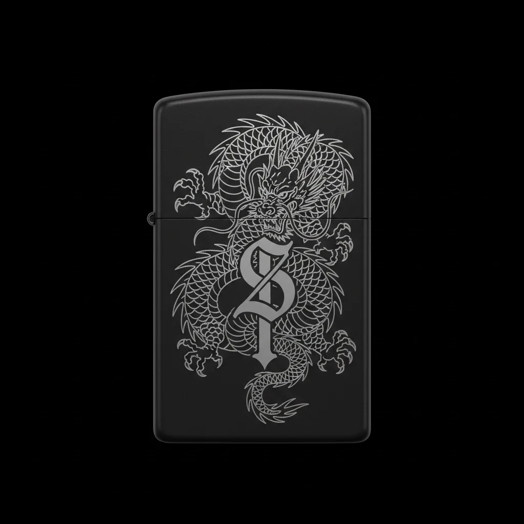 Zippo Ejderha Figürlü S Harfli Tasarım - V6