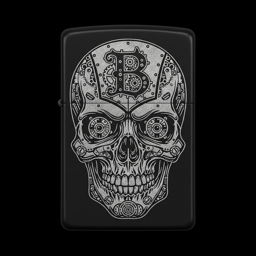 Zippo Kuru Kafa Figürlü B Harfli Tasarım - V12