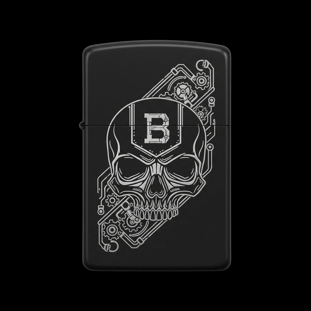 Zippo Kuru Kafa Figürlü B Harfli Tasarım - V13