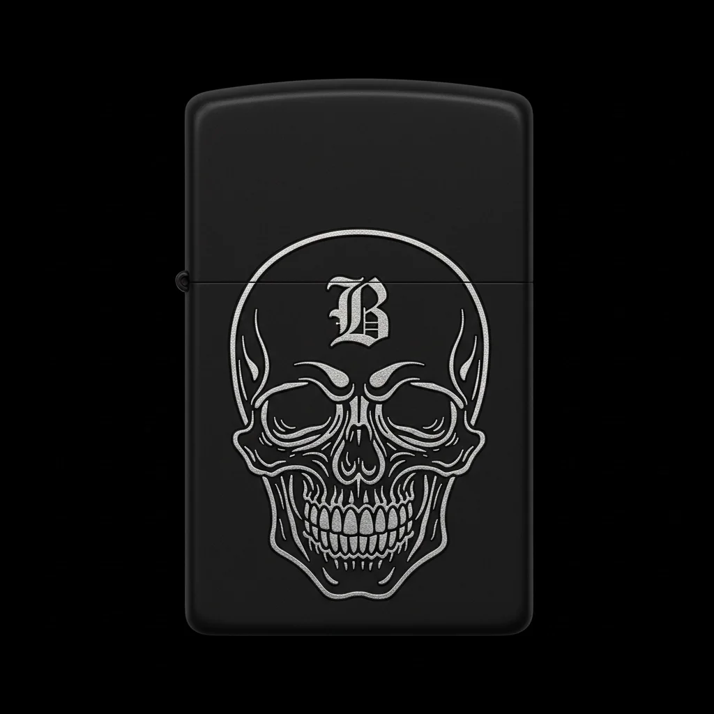 Zippo Kuru Kafa Figürlü B Harfli Tasarım - V21