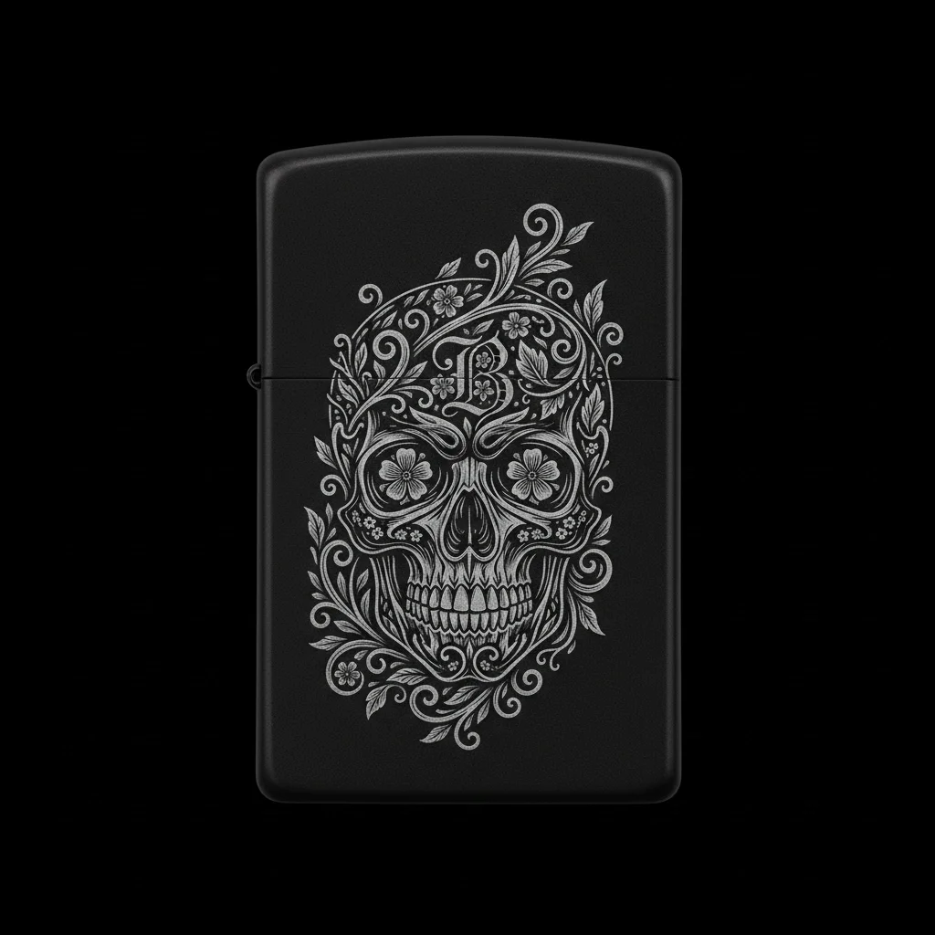 Zippo Kuru Kafa Figürlü B Harfli Tasarım - V23