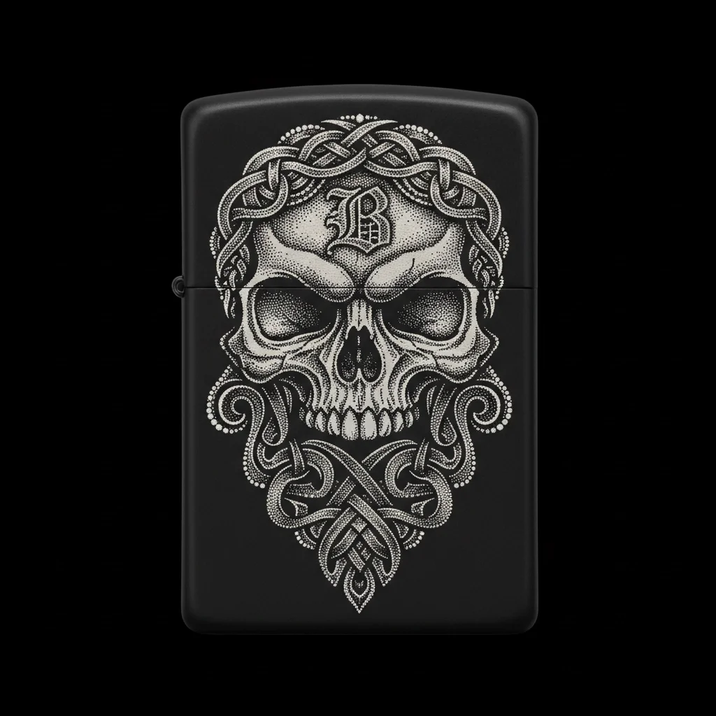 Zippo Kuru Kafa Figürlü B Harfli Tasarım - V24