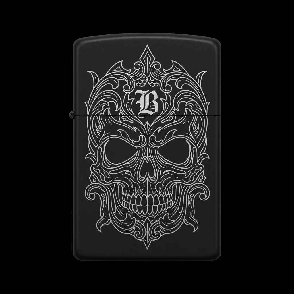 Zippo Kuru Kafa Figürlü B Harfli Tasarım - V29