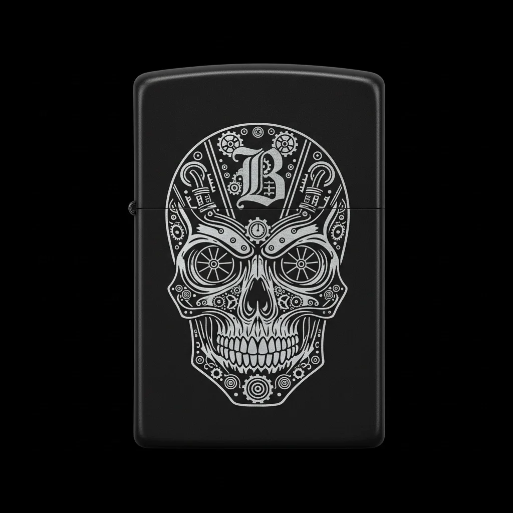 Zippo Kuru Kafa Figürlü B Harfli Tasarım - V3