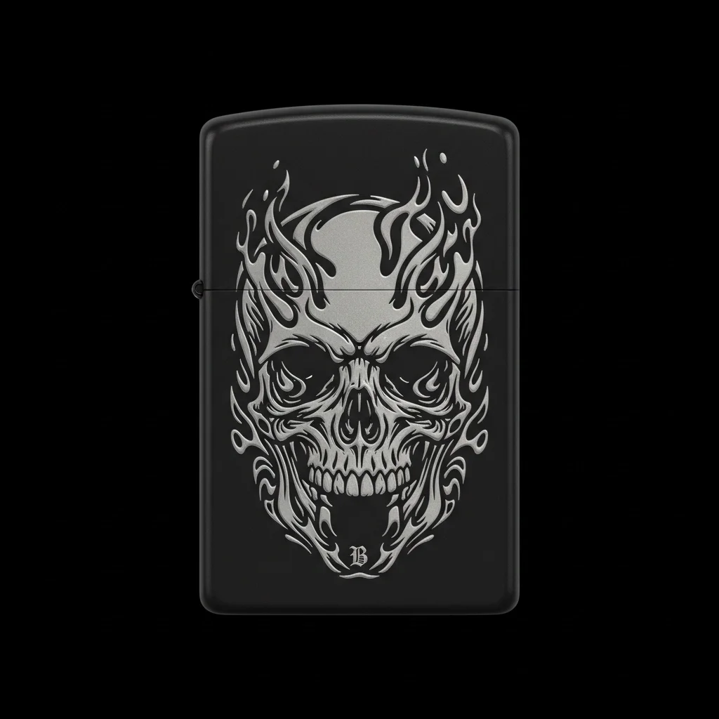 Zippo Kuru Kafa Figürlü B Harfli Tasarım - V36