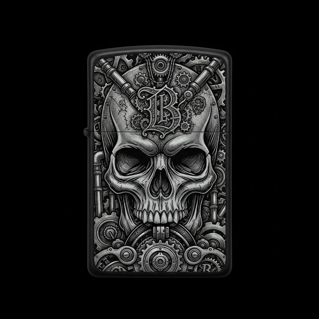 Zippo Kuru Kafa Figürlü B Harfli Tasarım - V38