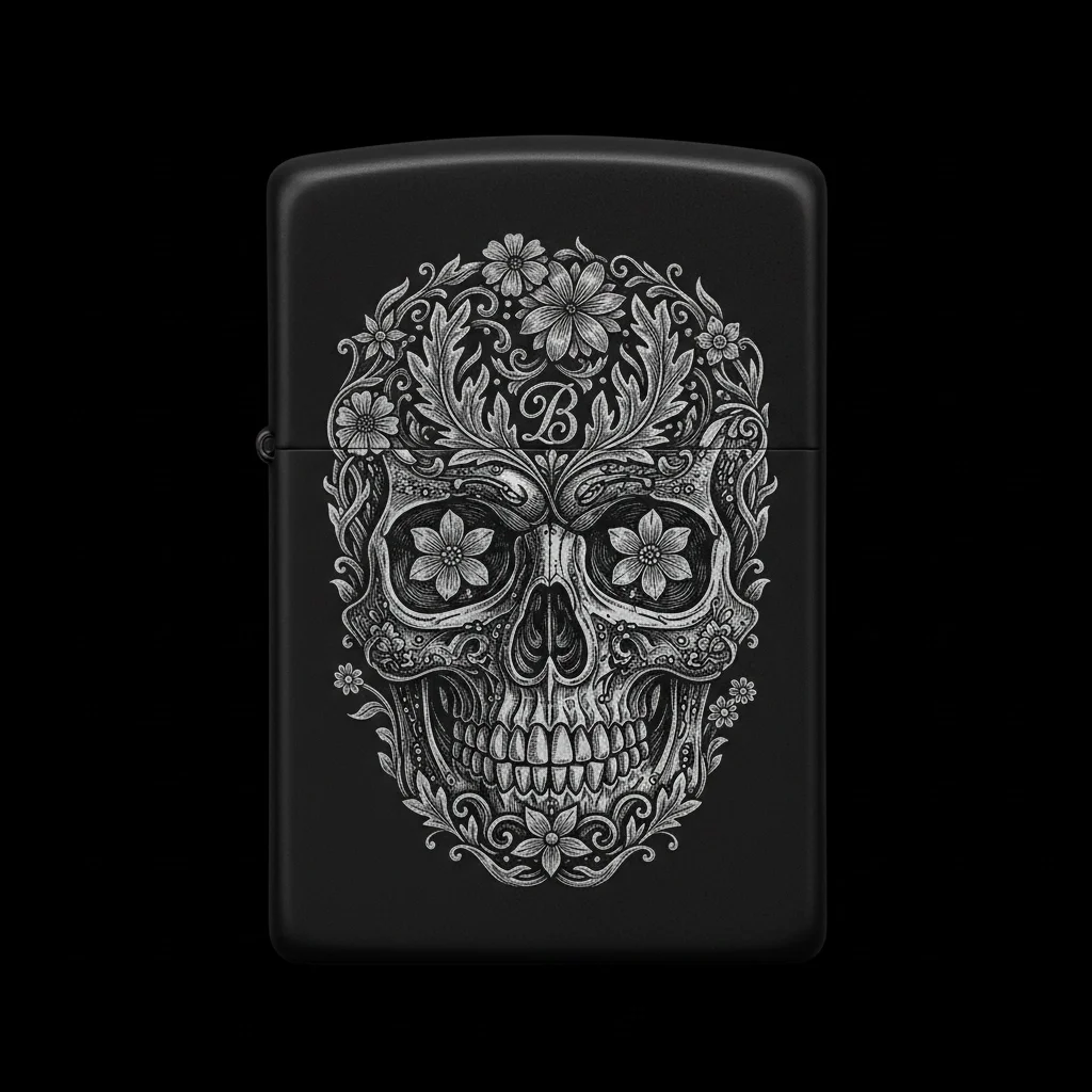 Zippo Kuru Kafa Figürlü B Harfli Tasarım - V40