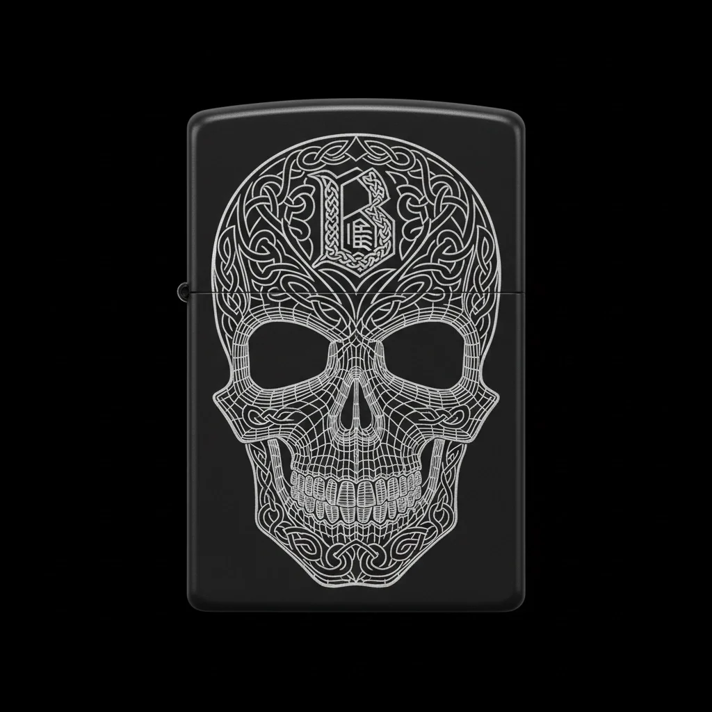 Zippo Kuru Kafa Figürlü B Harfli Tasarım - V6