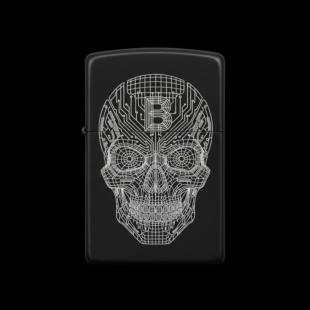 Zippo Kuru Kafa Figürlü B Harfli Tasarım - V7