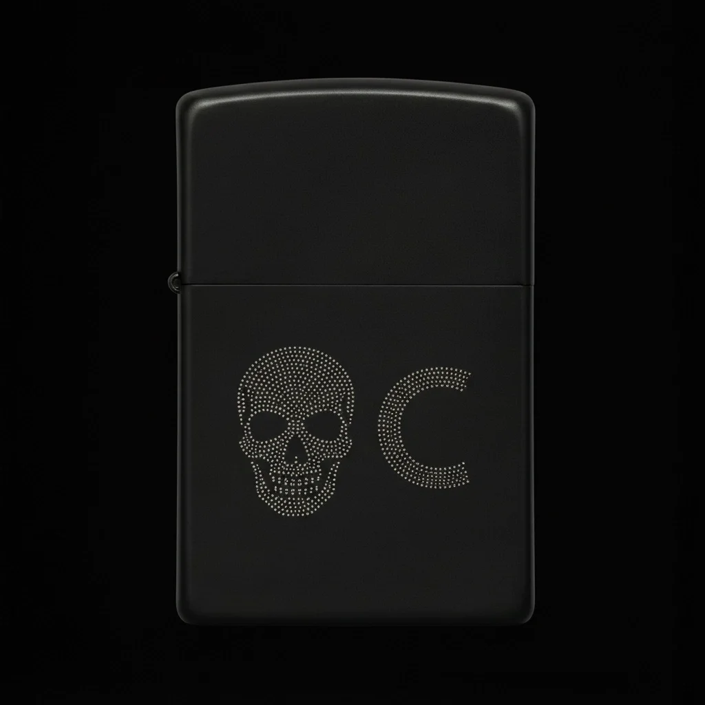 Zippo Kuru Kafa Figürlü C Harfli Tasarım - V26