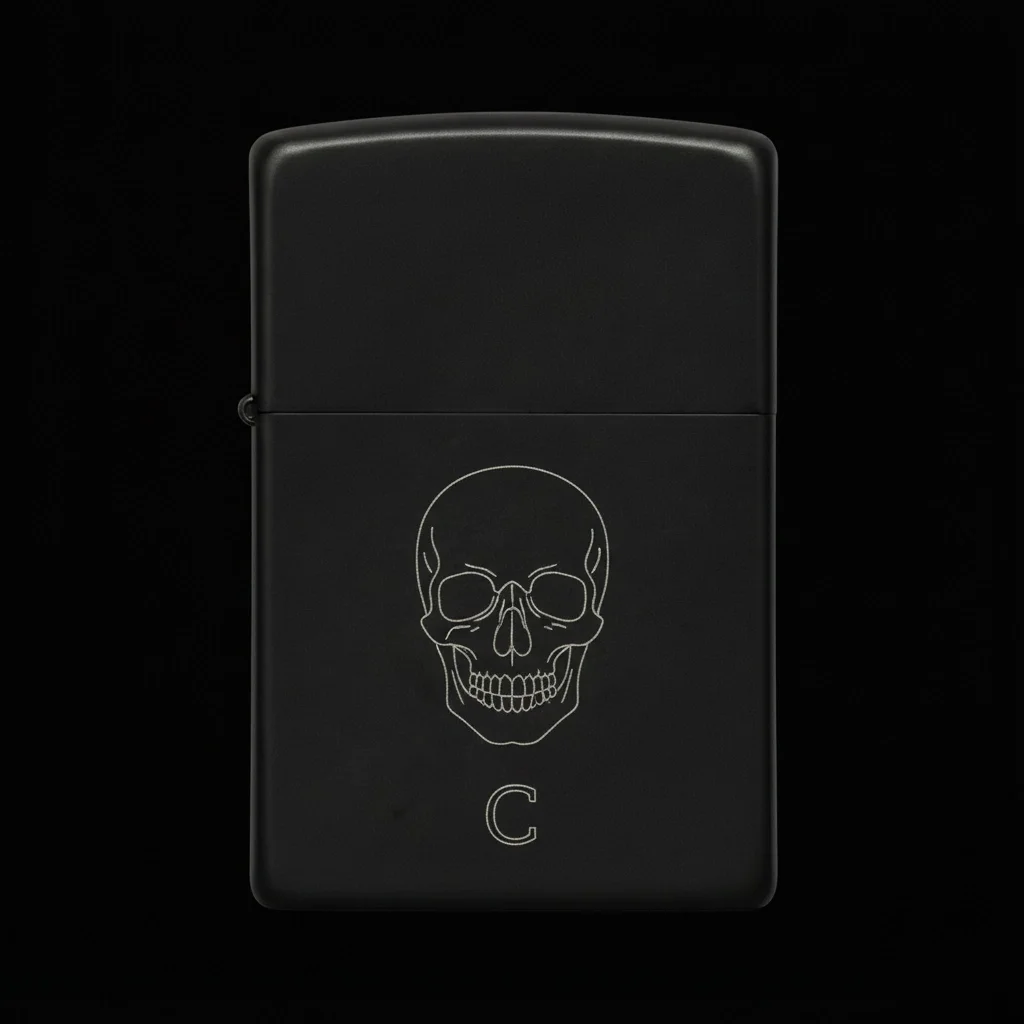 Zippo Kuru Kafa Figürlü C Harfli Tasarım - V27