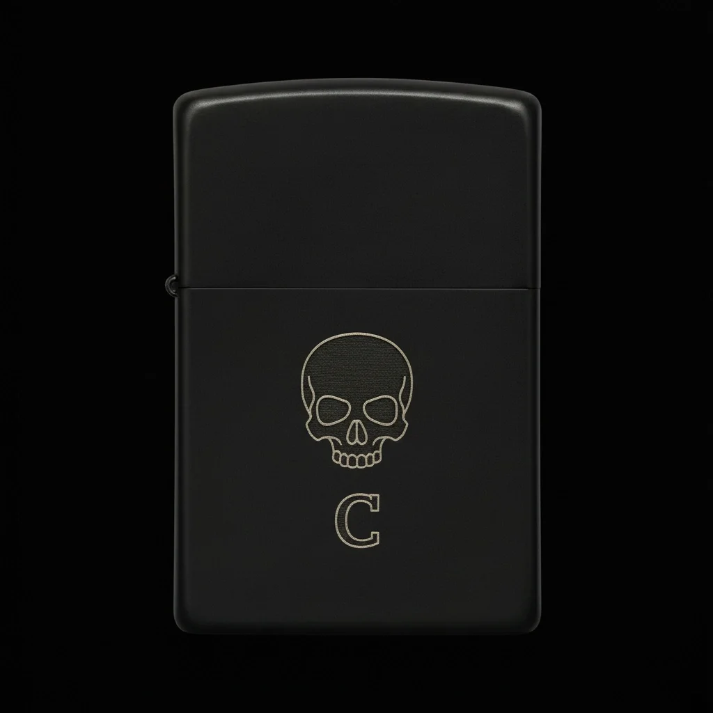 Zippo Kuru Kafa Figürlü C Harfli Tasarım - V29