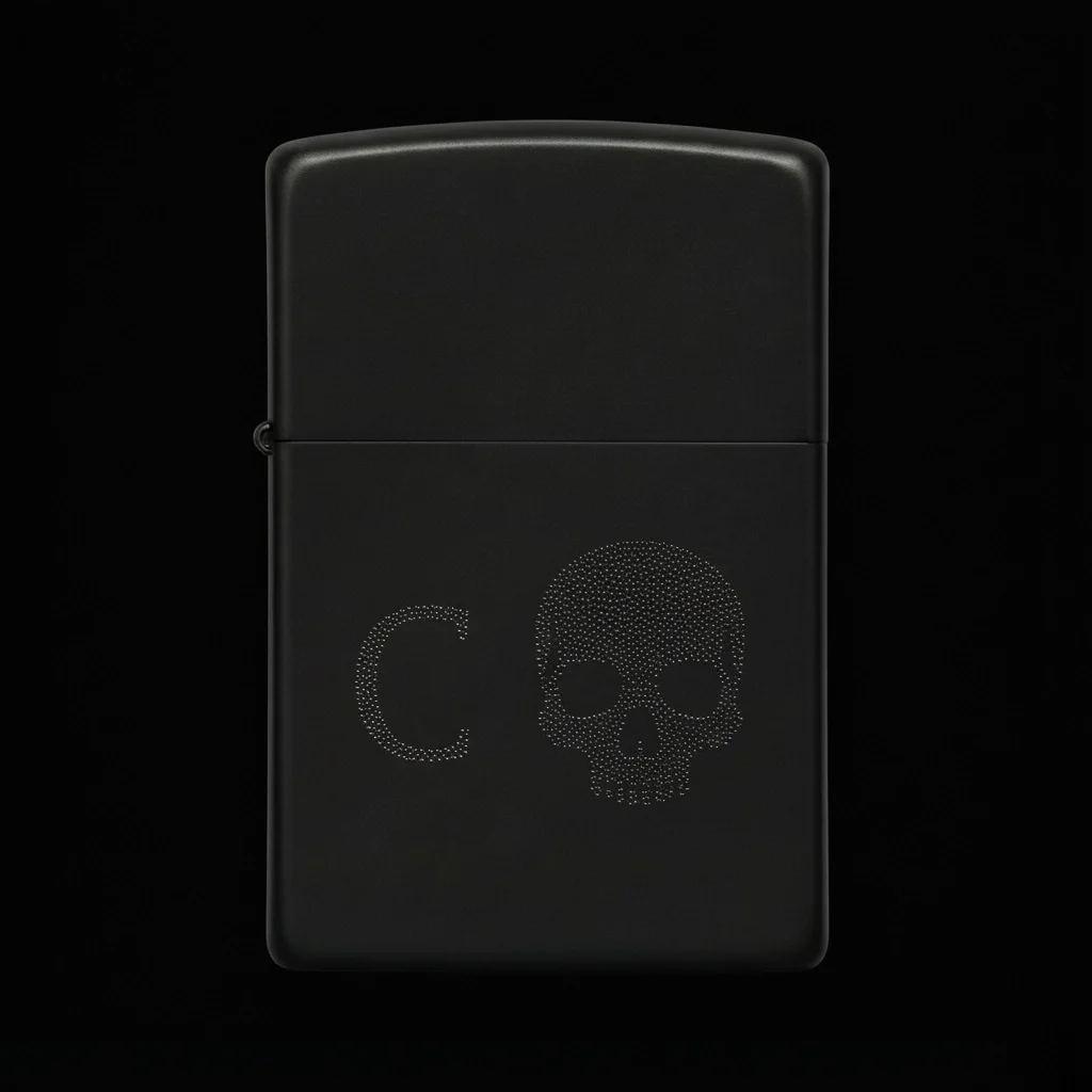 Zippo Kuru Kafa Figürlü C Harfli Tasarım - V33