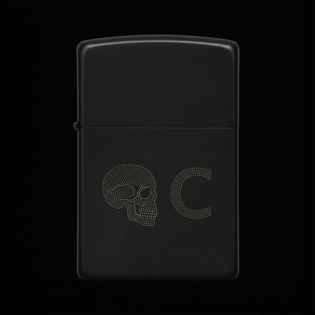 Zippo Kuru Kafa Figürlü C Harfli Tasarım - V36