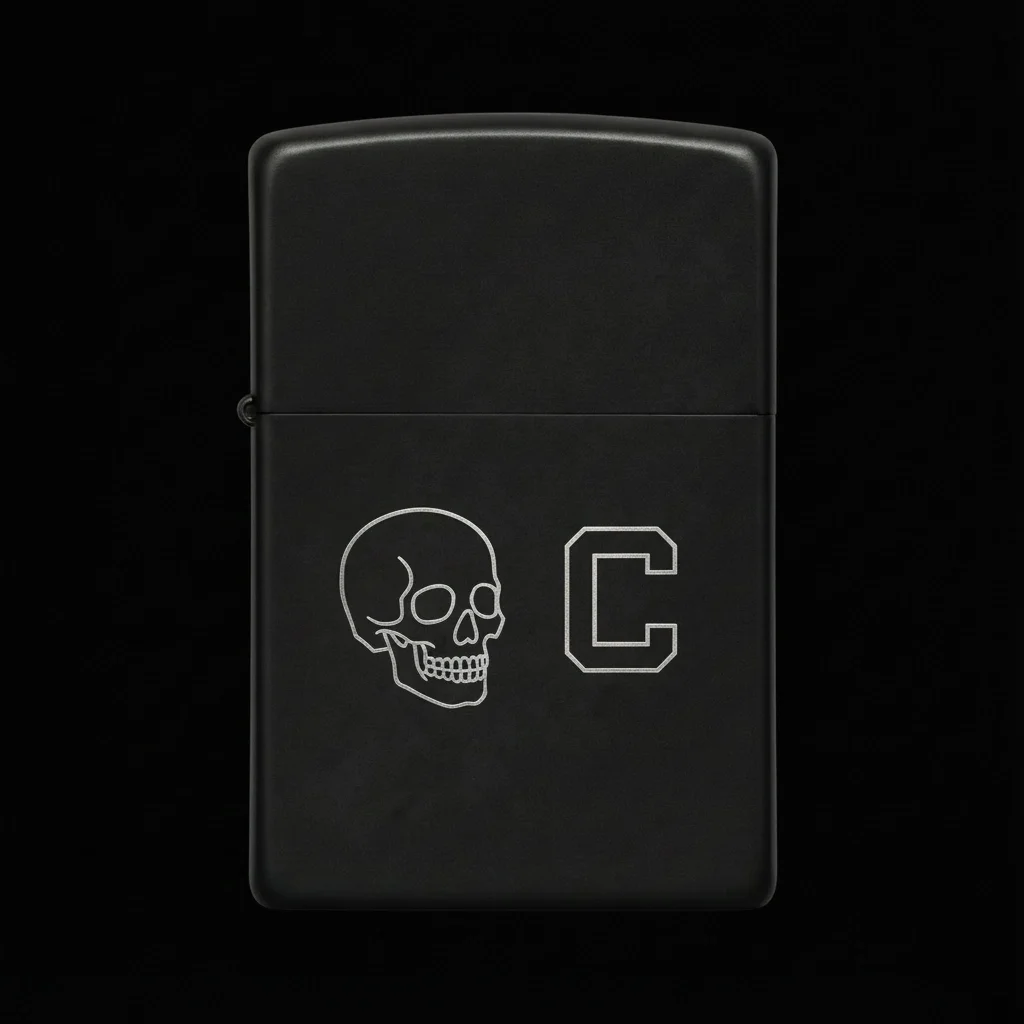 Zippo Kuru Kafa Figürlü C Harfli Tasarım - V43