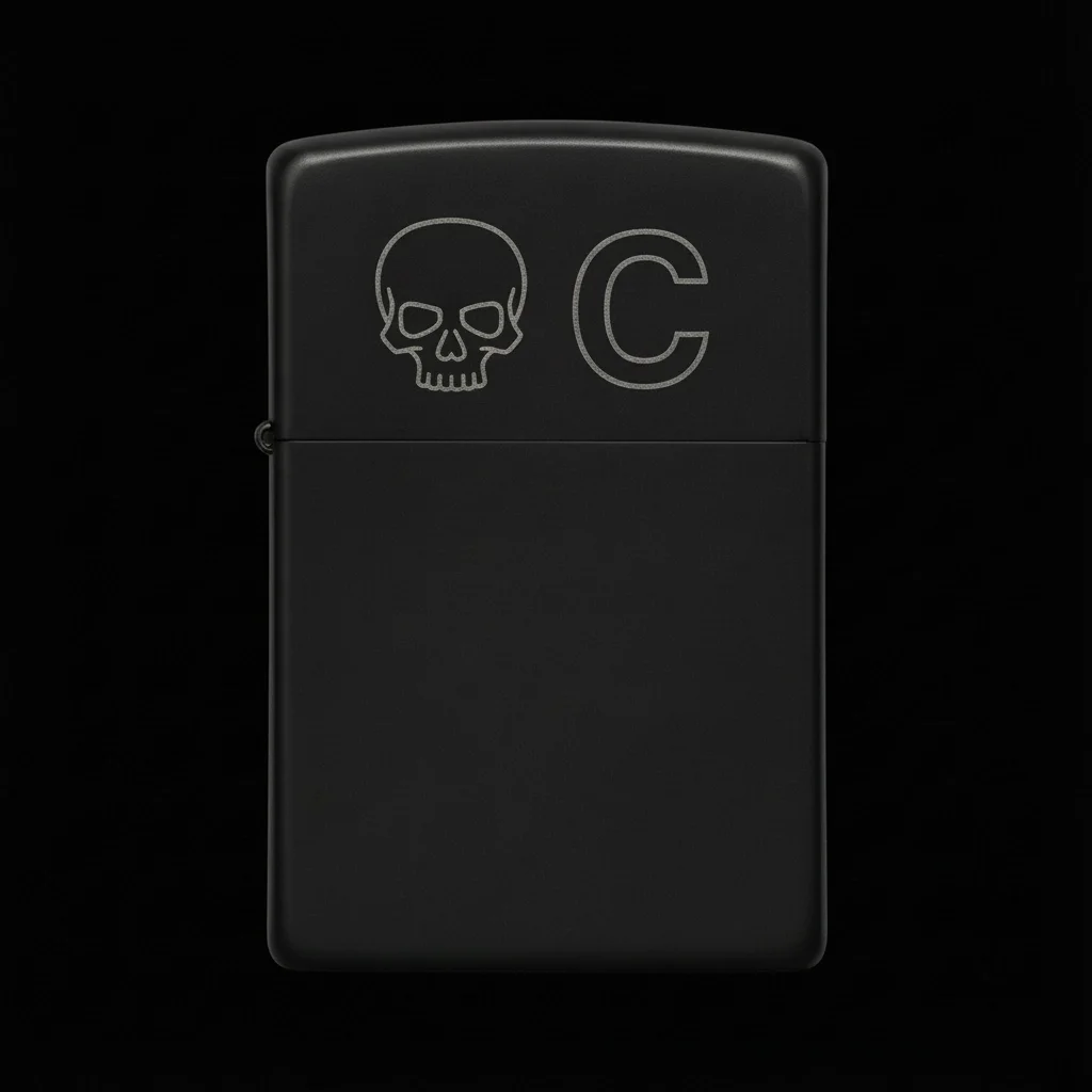 Zippo Kuru Kafa Figürlü C Harfli Tasarım - V46