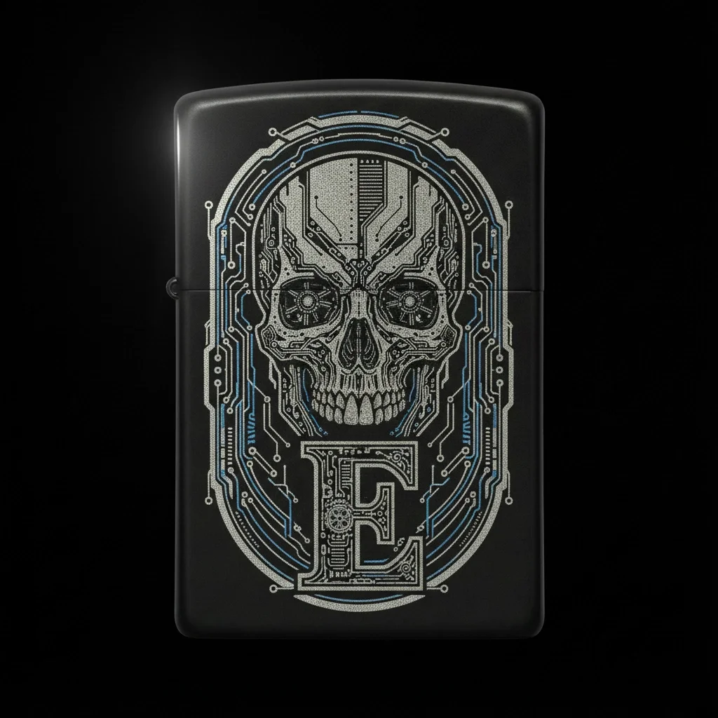 Zippo Kuru Kafa Figürlü E Harfli Tasarım - V129