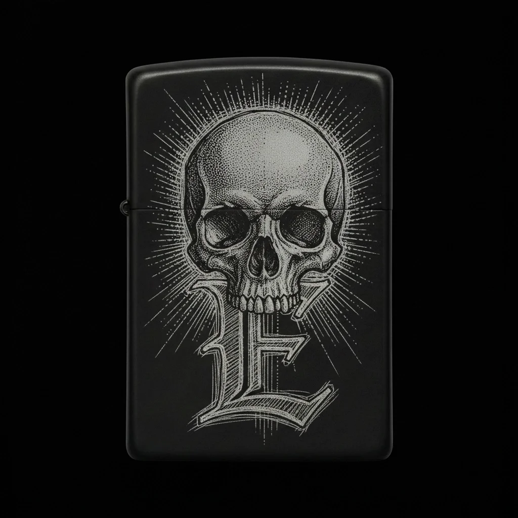 Zippo Kuru Kafa Figürlü E Harfli Tasarım - V138
